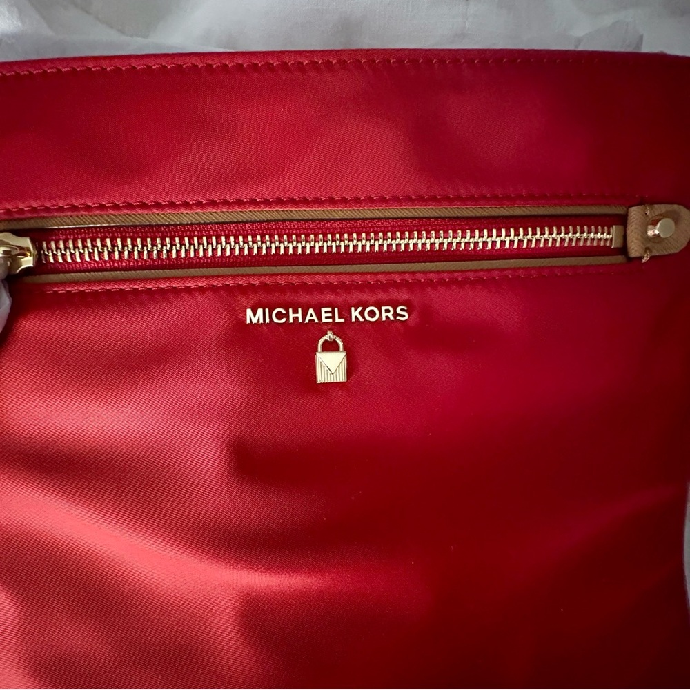Michael Kors Red Cosmetic Bag with Gold Hardware